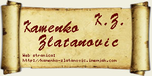 Kamenko Zlatanović vizit kartica